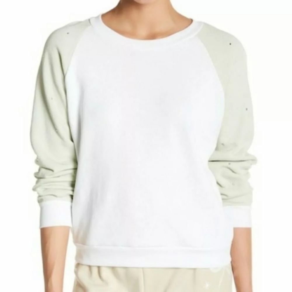 NWT Wildfox Glitz Rhinestone Details Color‎ Block Bling Sweatshirt Pullover
